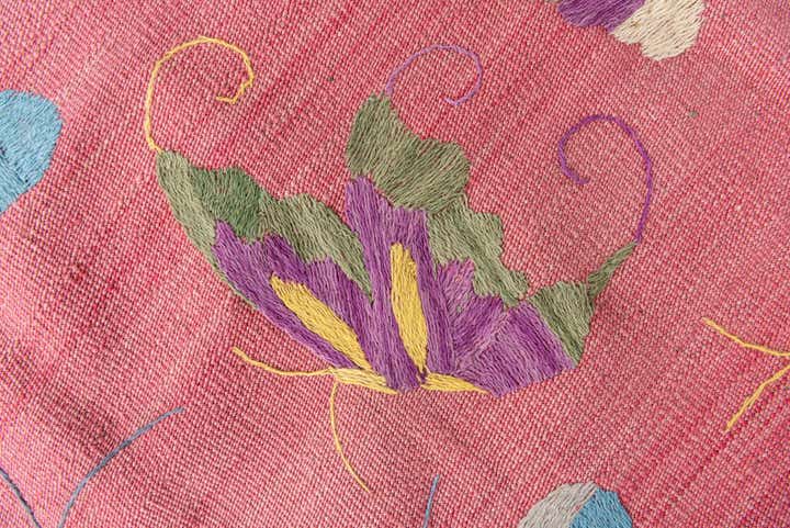 5' 6 x 7' 7 Hand Woven Kilim Suzani Wool Rug