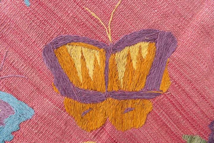 5' 6 x 7' 7 Hand Woven Kilim Suzani Wool Rug