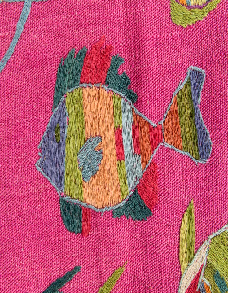 Detail image of 4' 2 x 5' 8  Hand Woven Kilim Suzani Wool Rug