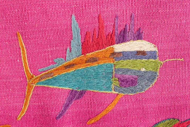 4' 2 x 5' 8 Hand Woven Kilim Suzani Wool Rug