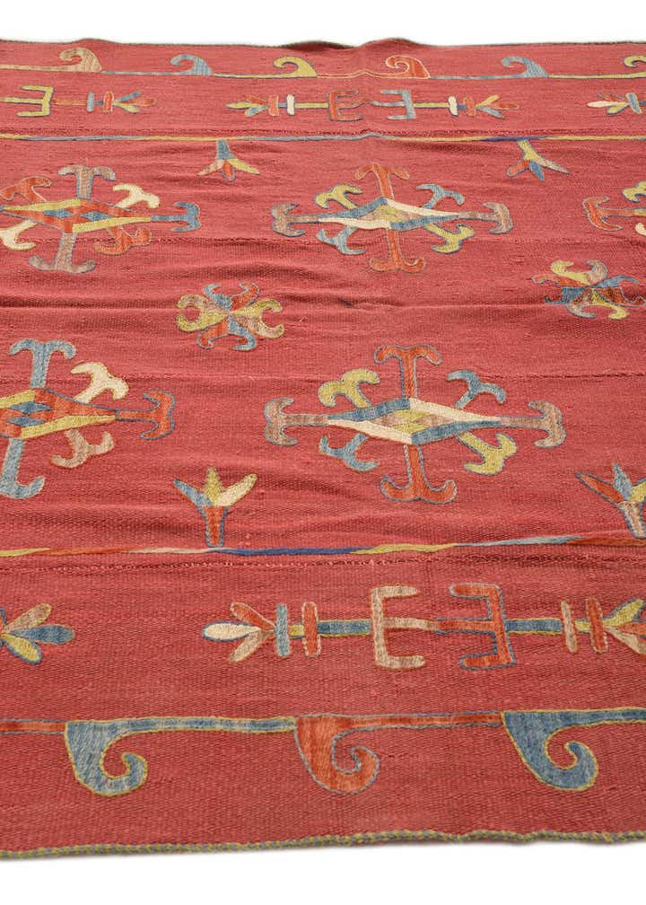 5' 10 x 7' Hand Woven Kilim Suzani Wool Rug