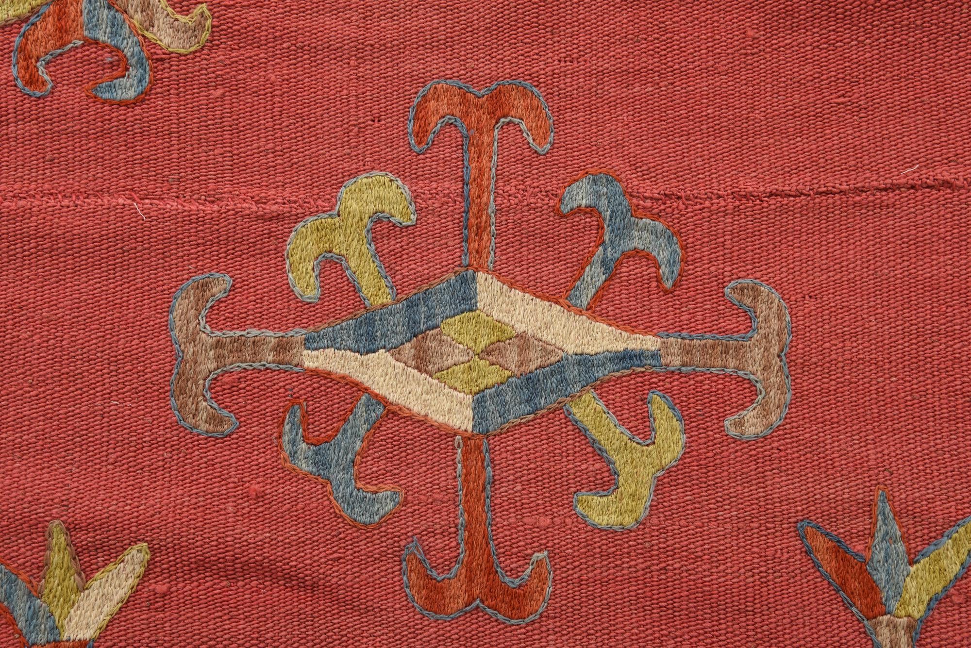 5' 10 x 7' Hand Woven Kilim Suzani Wool Rug