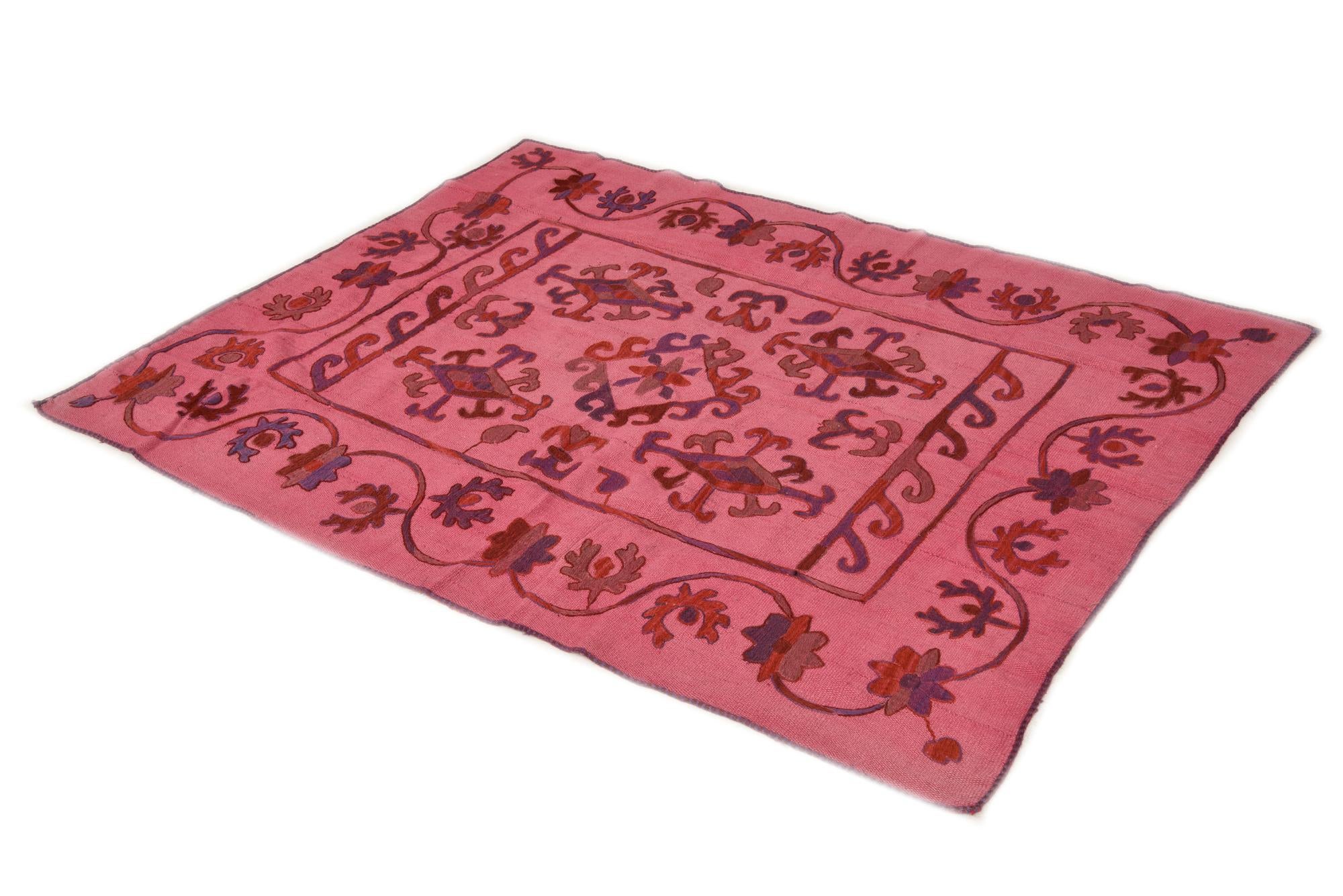 5' x 6' 7 Hand Woven Kilim Suzani Wool Rug