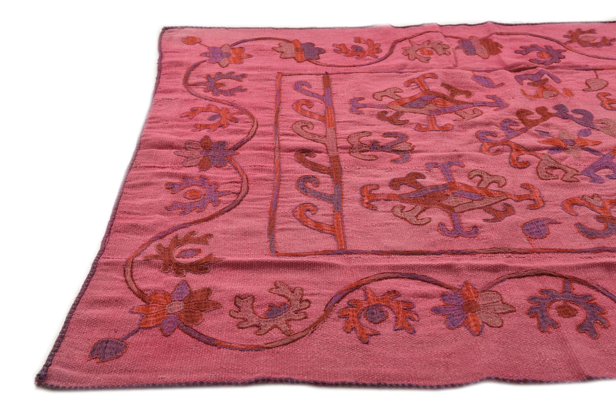 5' x 6' 7 Hand Woven Kilim Suzani Wool Rug