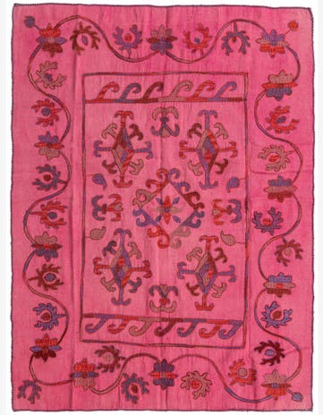 5' x 6' 7 Hand Woven Kilim Suzani Wool Rug