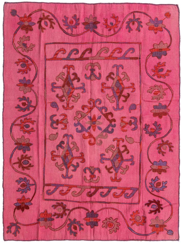 Detailansicht von 150cm x 200cm Handgewebt Kilim Suzani Wolle Teppich