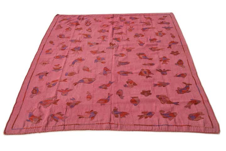 5' 3 x 6' 7 Hand Woven Kilim Suzani Wool Rug