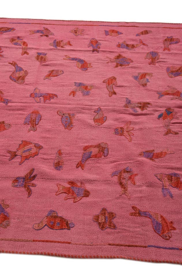 Detail image of 5' 3 x 6' 7 Hand Woven Kilim Suzani Wool Rug