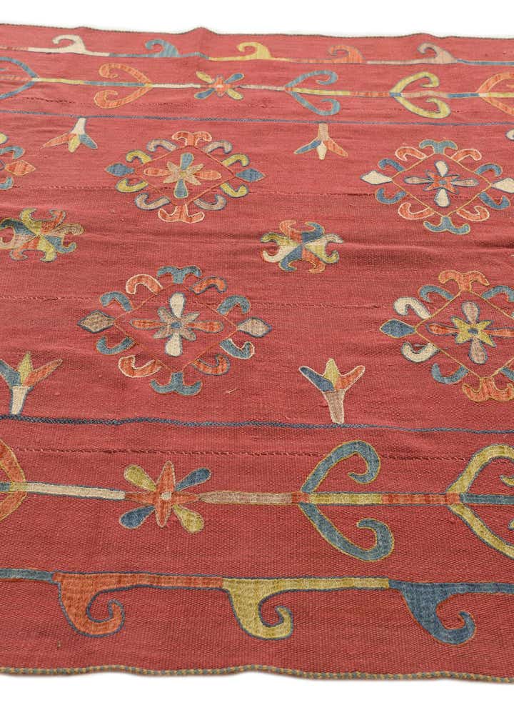 5' 9 x 7' 2 Hand Woven Kilim Suzani Wool Rug