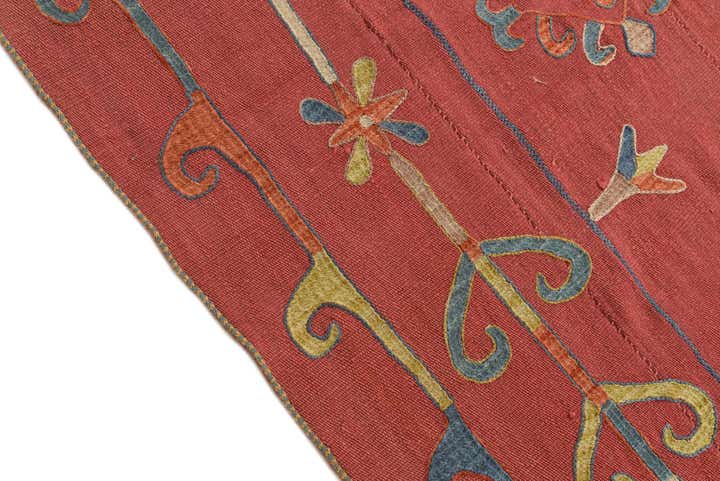 5' 9 x 7' 2 Hand Woven Kilim Suzani Wool Rug