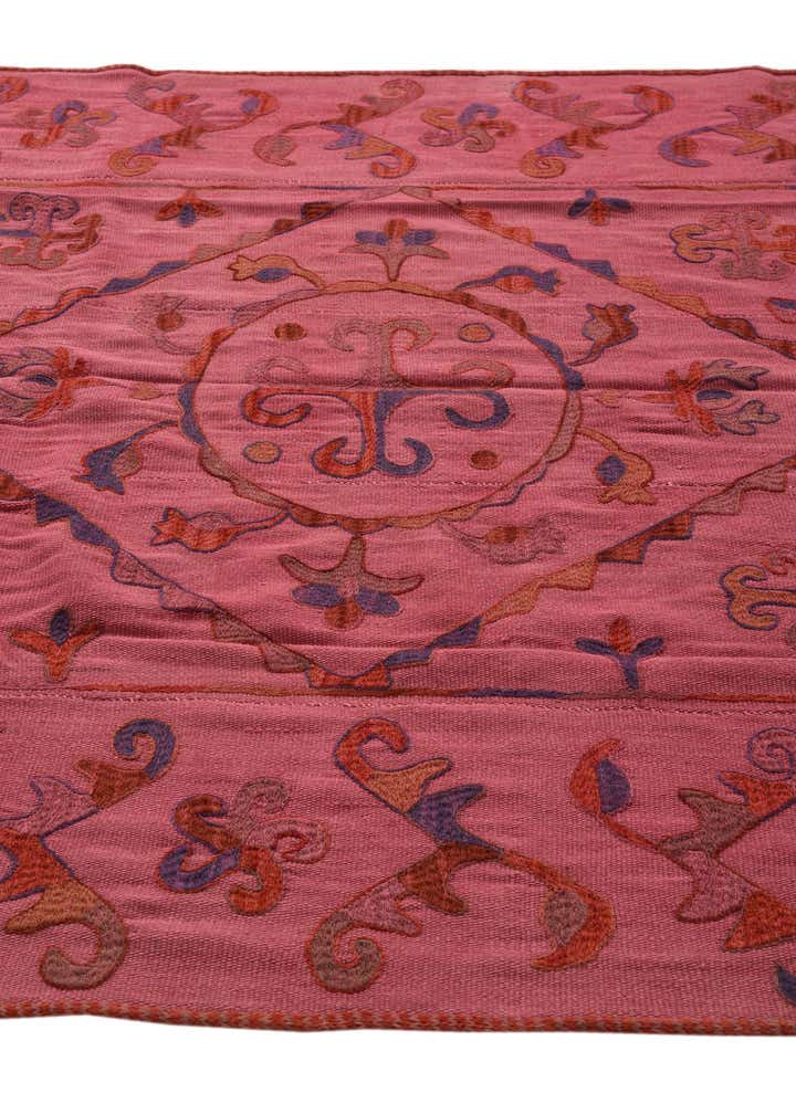 5' 6 x 7' 7 Hand Woven Kilim Suzani Wool Rug