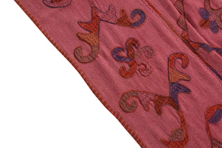 5' 6 x 7' 7 Hand Woven Kilim Suzani Wool Rug