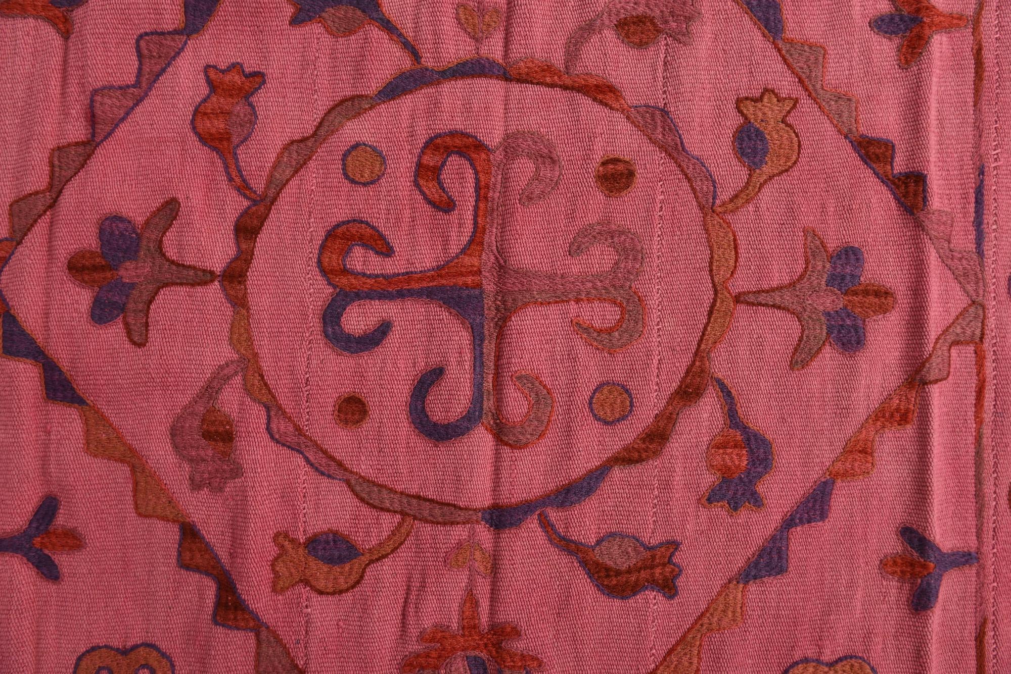 5' 6 x 7' 7 Hand Woven Kilim Suzani Wool Rug