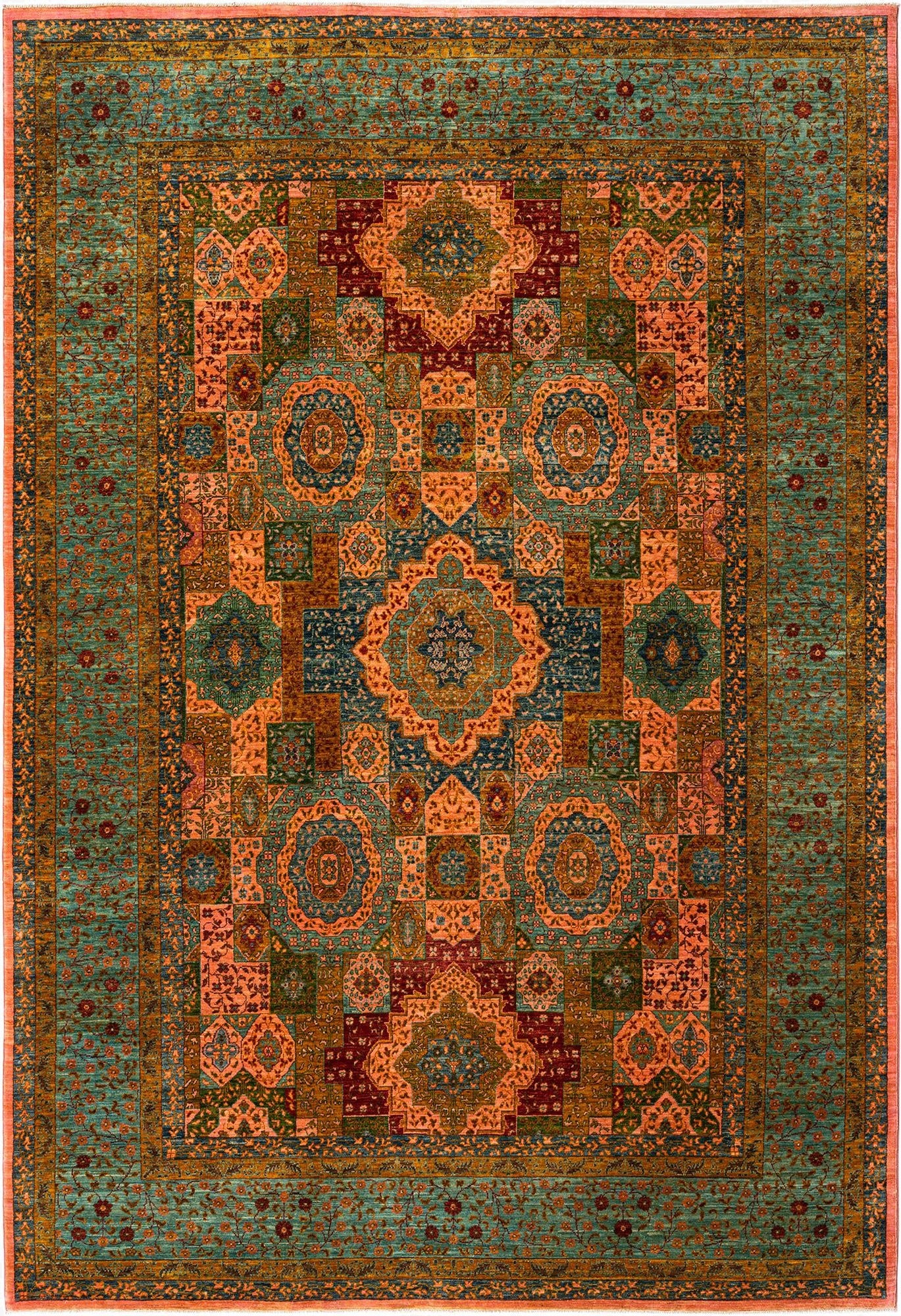 6' 8 x 9' 10 Mamluk Wool Rug