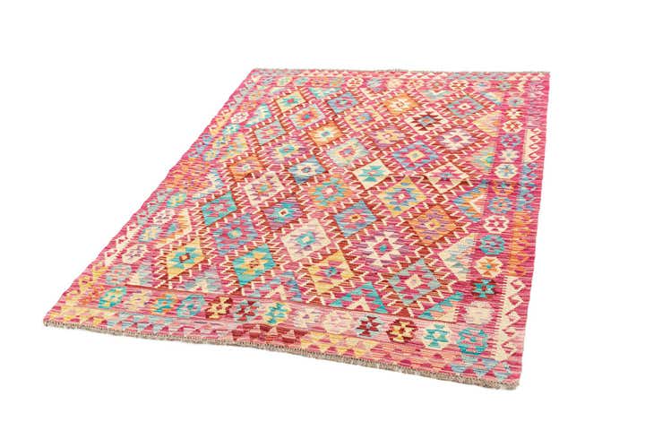 4' 11 x 6' 5 Hand Knotted Marok Kilim Rug