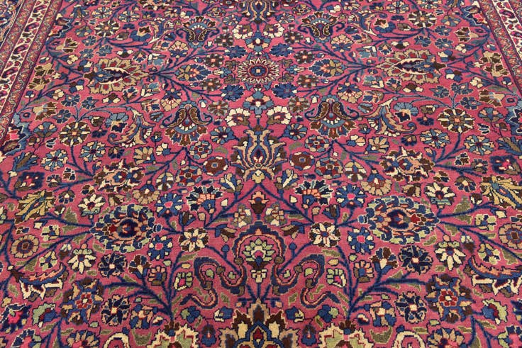 Detail image of 8' 10 x 11' Hand Knotted Mashad Persian Wool Rug
