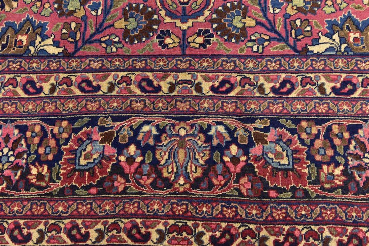 Detail image of 8' 10 x 11' Hand Knotted Mashad Persian Wool Rug