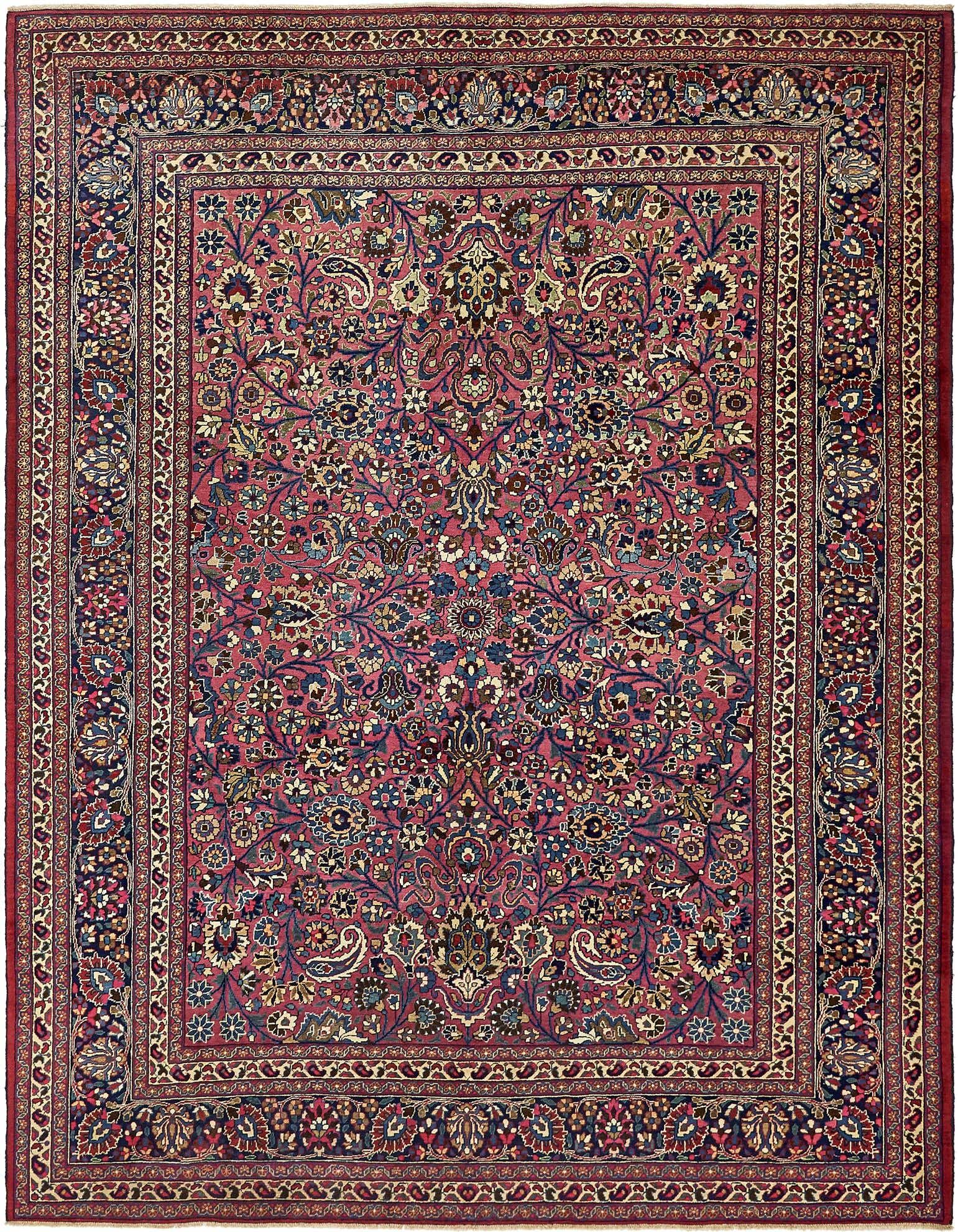 8' 10 x 11' Hand Knotted Mashad Persian Wool Rug