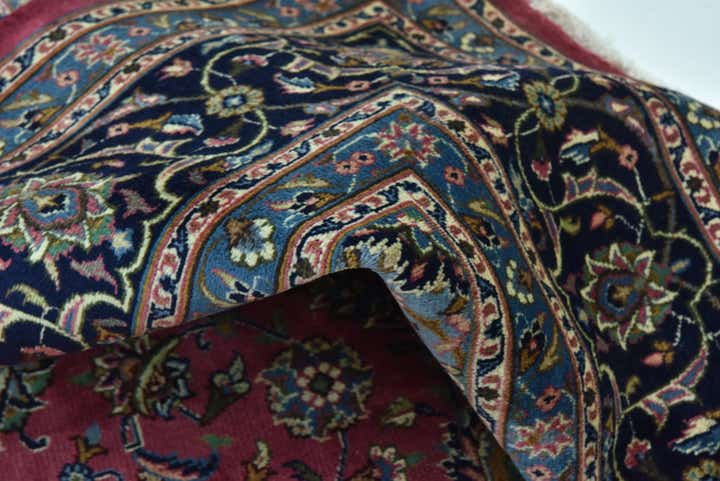 9' 7 x 12' 10 Hand Knotted Mashad Persian Wool Rug