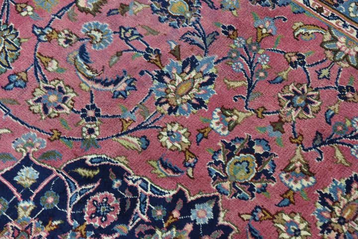 9' 7 x 12' 10 Hand Knotted Mashad Persian Wool Rug