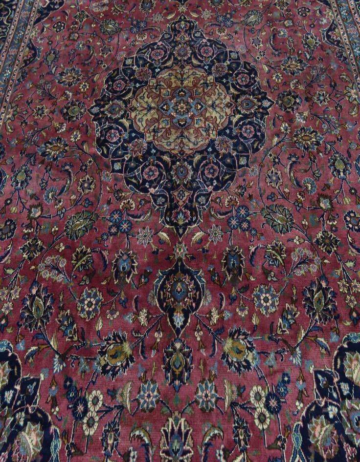 Detail image of 9' 7 x 12' 10 Hand Knotted Mashad Persian Wool Rug
