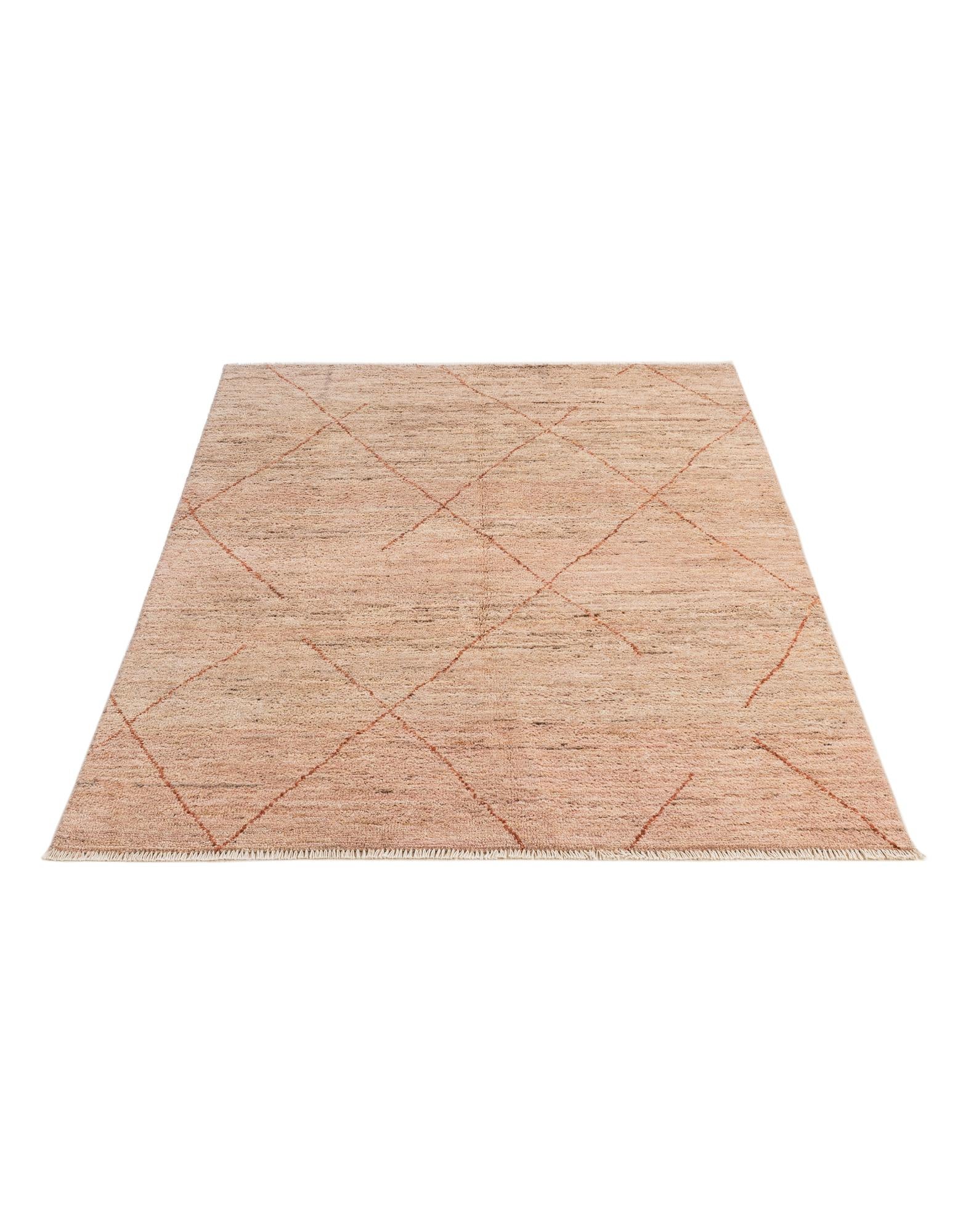4' 7 x 6' 7 Hand Knotted Moroccan Wool Rug