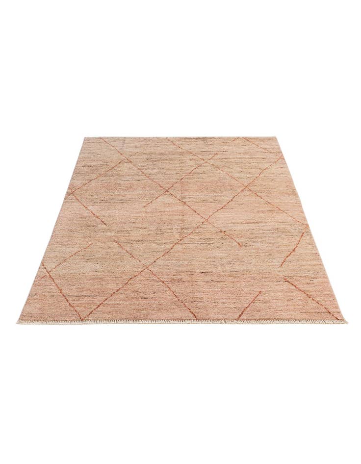 Detail image of 4' 7 x 6' 7 Hand Knotted Moroccan Wool Rug