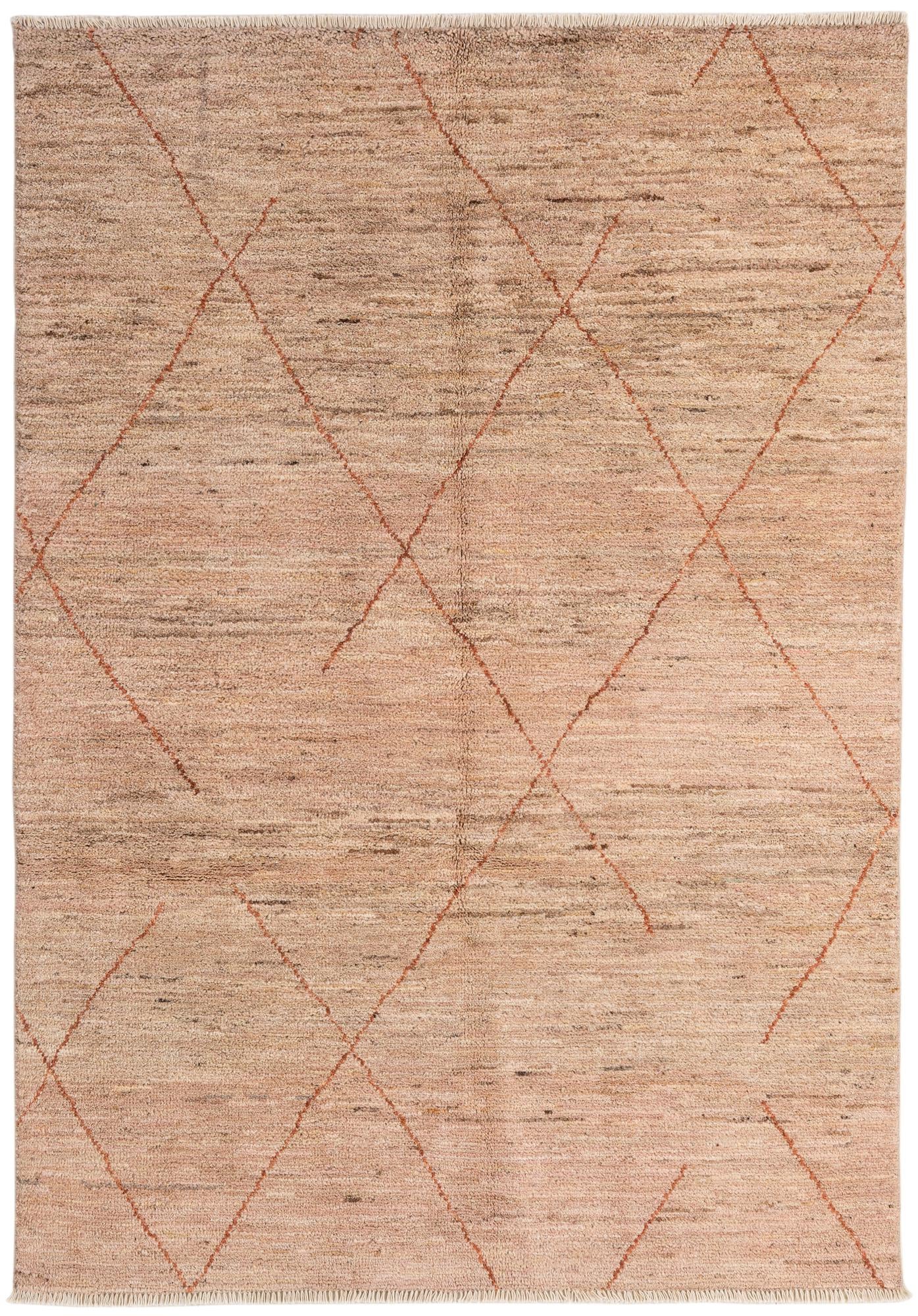 4' 7 x 6' 7 Hand Knotted Moroccan Wool Rug