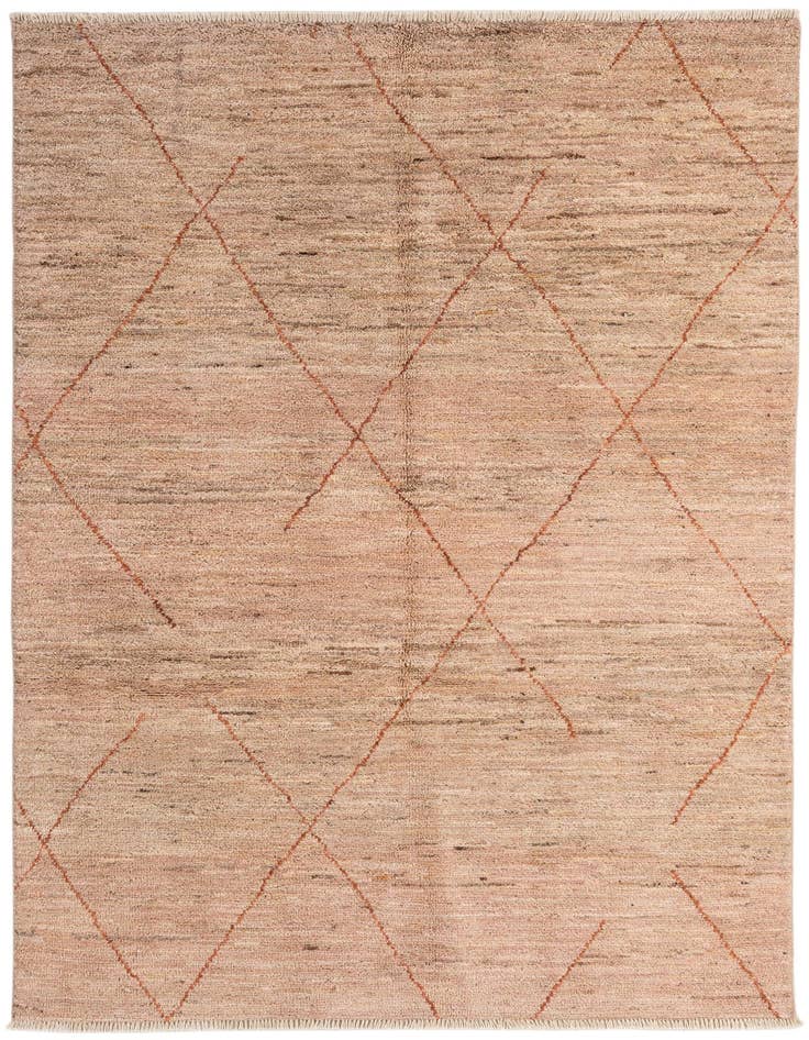 Detail image of 4' 7 x 6' 7 Hand Knotted Moroccan Wool Rug