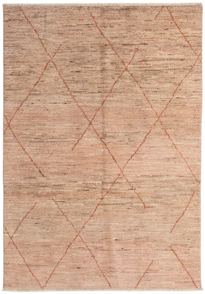 Detail image of 4' 7 x 6' 7 Hand Knotted Moroccan Wool Rug