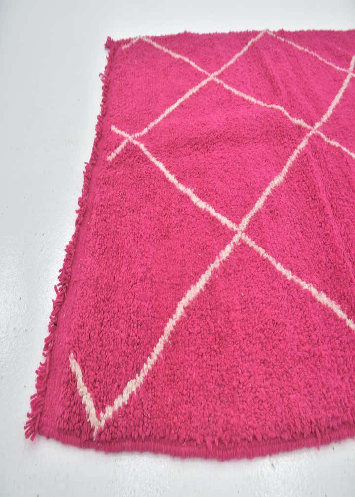 4' x 5' 2 Hand Knotted Moroccan Wool Rug