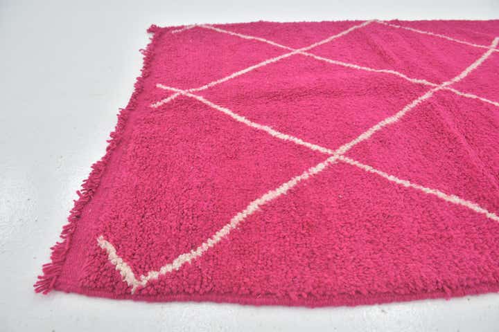 4' x 5' 2 Hand Knotted Moroccan Wool Rug