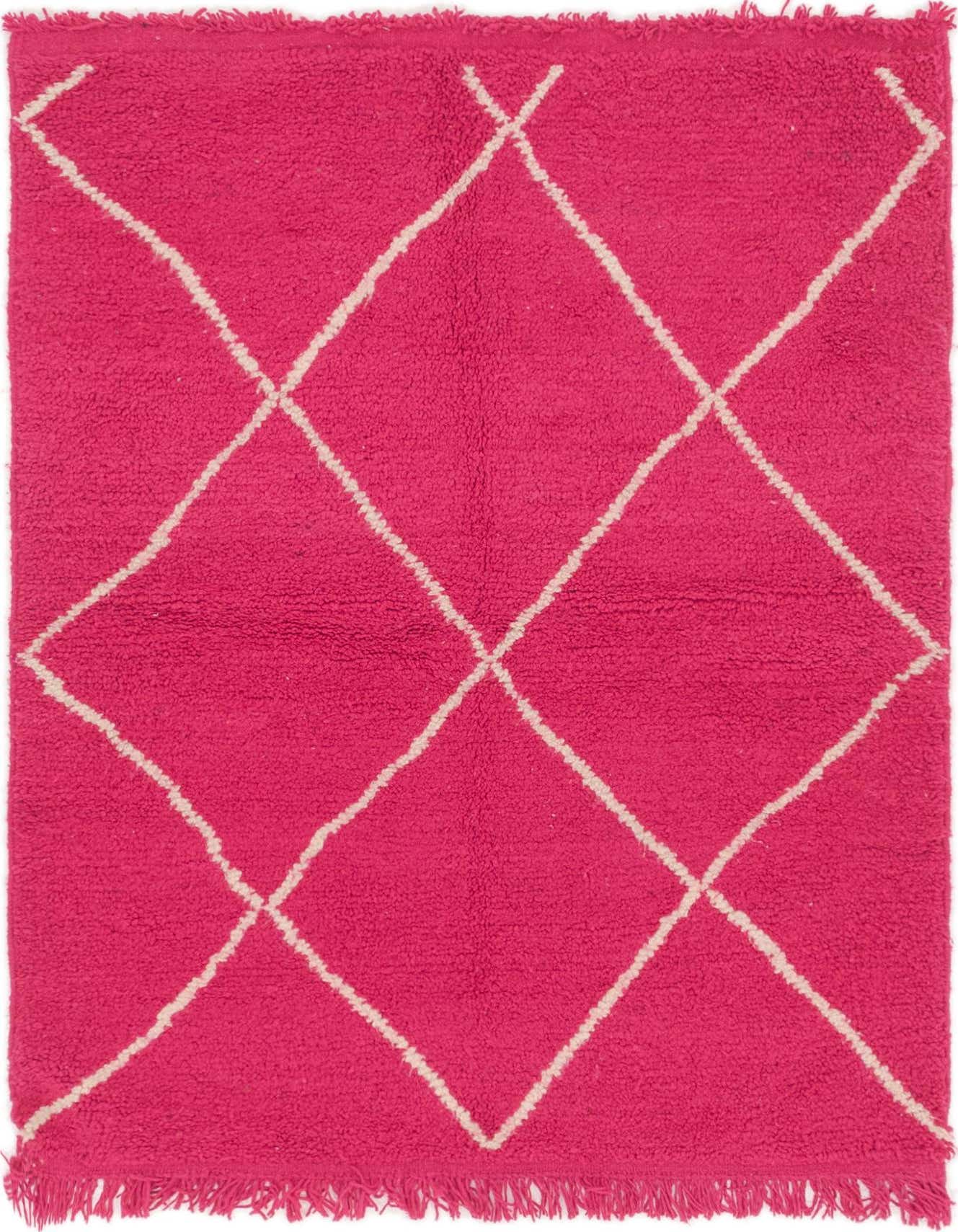 4' x 5' 2 Hand Knotted Moroccan Wool Rug
