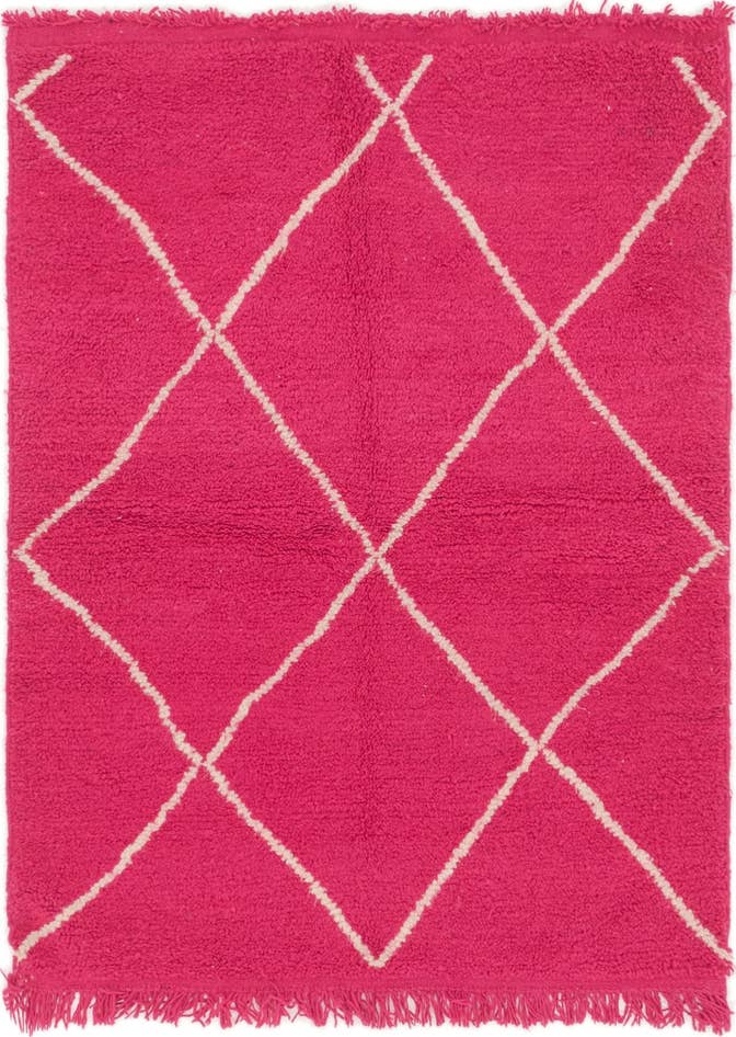 Detail image of 4' x 5' 2 Hand Knotted Moroccan Wool Rug