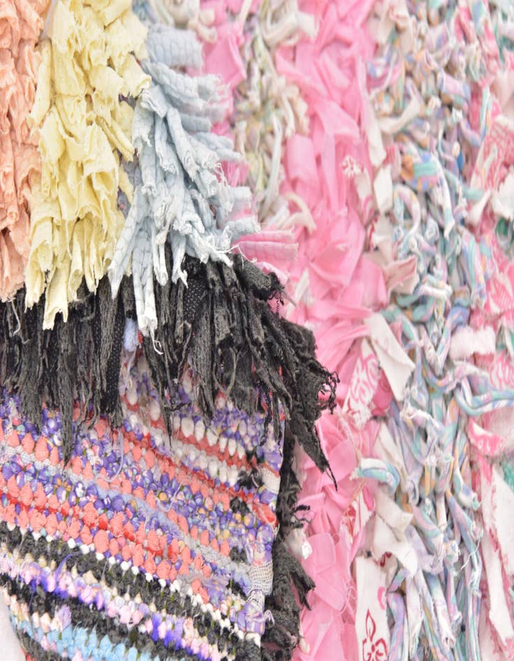 Detail image of 4' 6 x 8'  Hand Knotted Moroccan Wool Rug