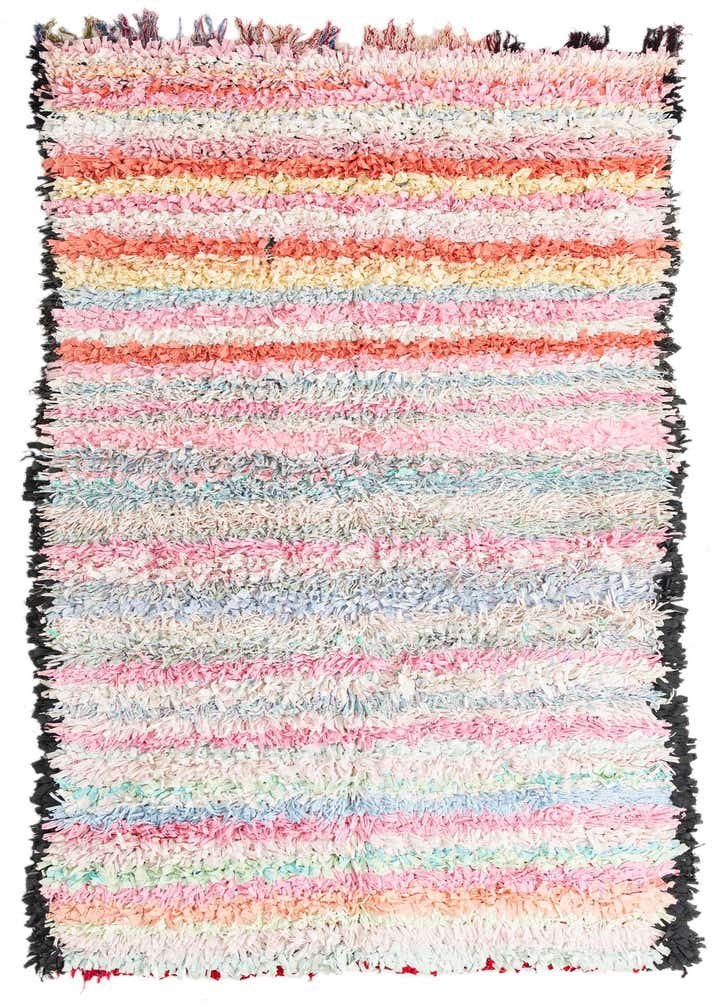 4' 6 x 8' Hand Knotted Moroccan Wool Rug