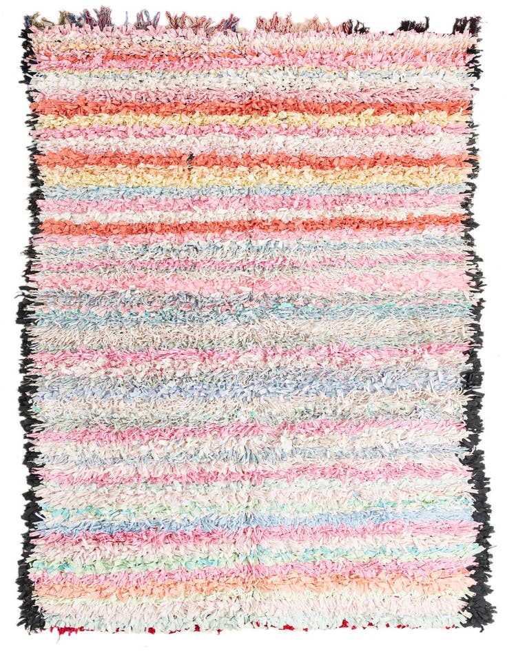Detail image of 4' 6 x 8' Hand Knotted Moroccan Wool Rug