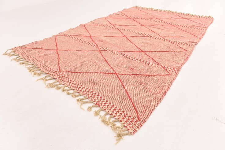Detail image of 6' 2 x 9' 9 Hand Knotted Moroccan Wool Rug