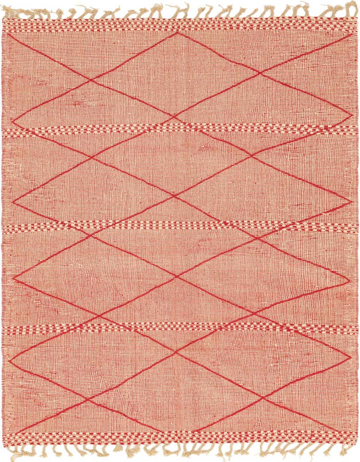 Detail image of 6' 2 x 9' 9 Hand Knotted Moroccan Wool Rug