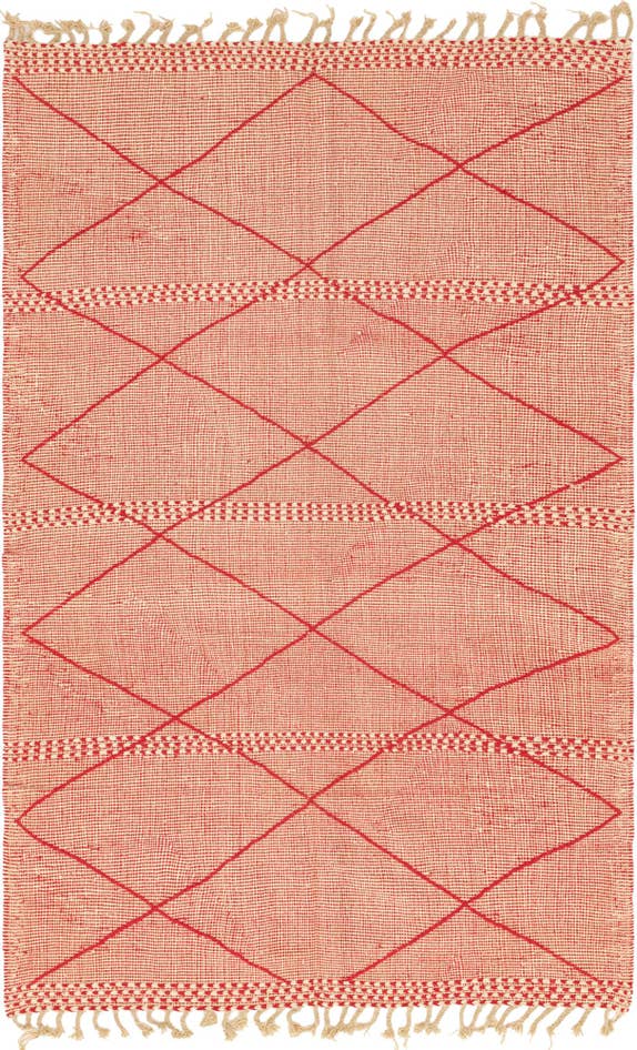 Detail image of 6' 2 x 9' 9 Hand Knotted Moroccan Wool Rug