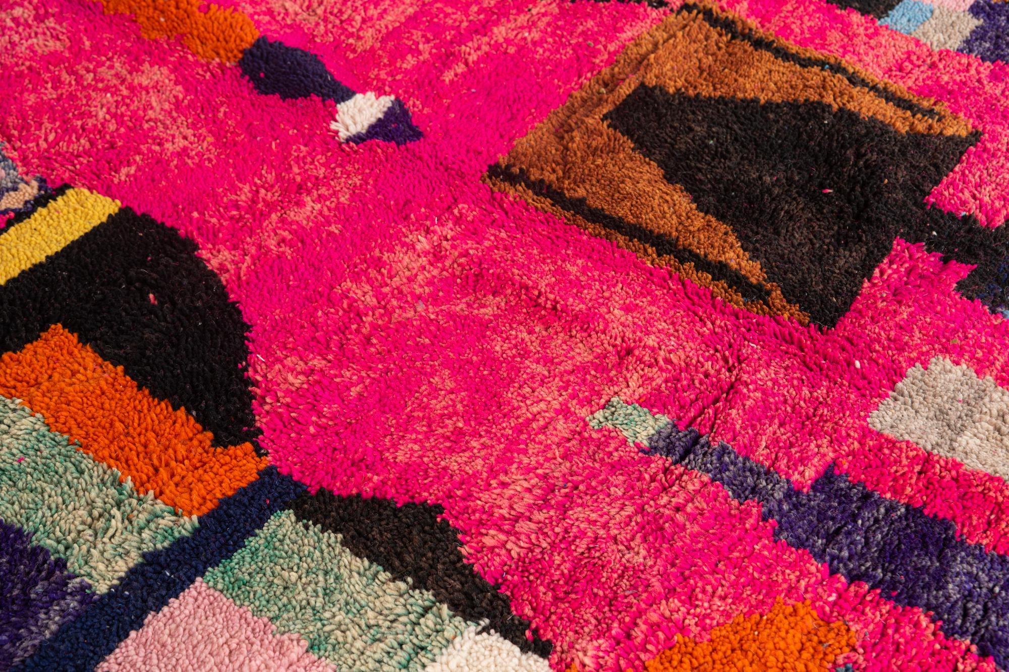 6' 9 x 9' 10 Hand Knotted Moroccan Wool Rug