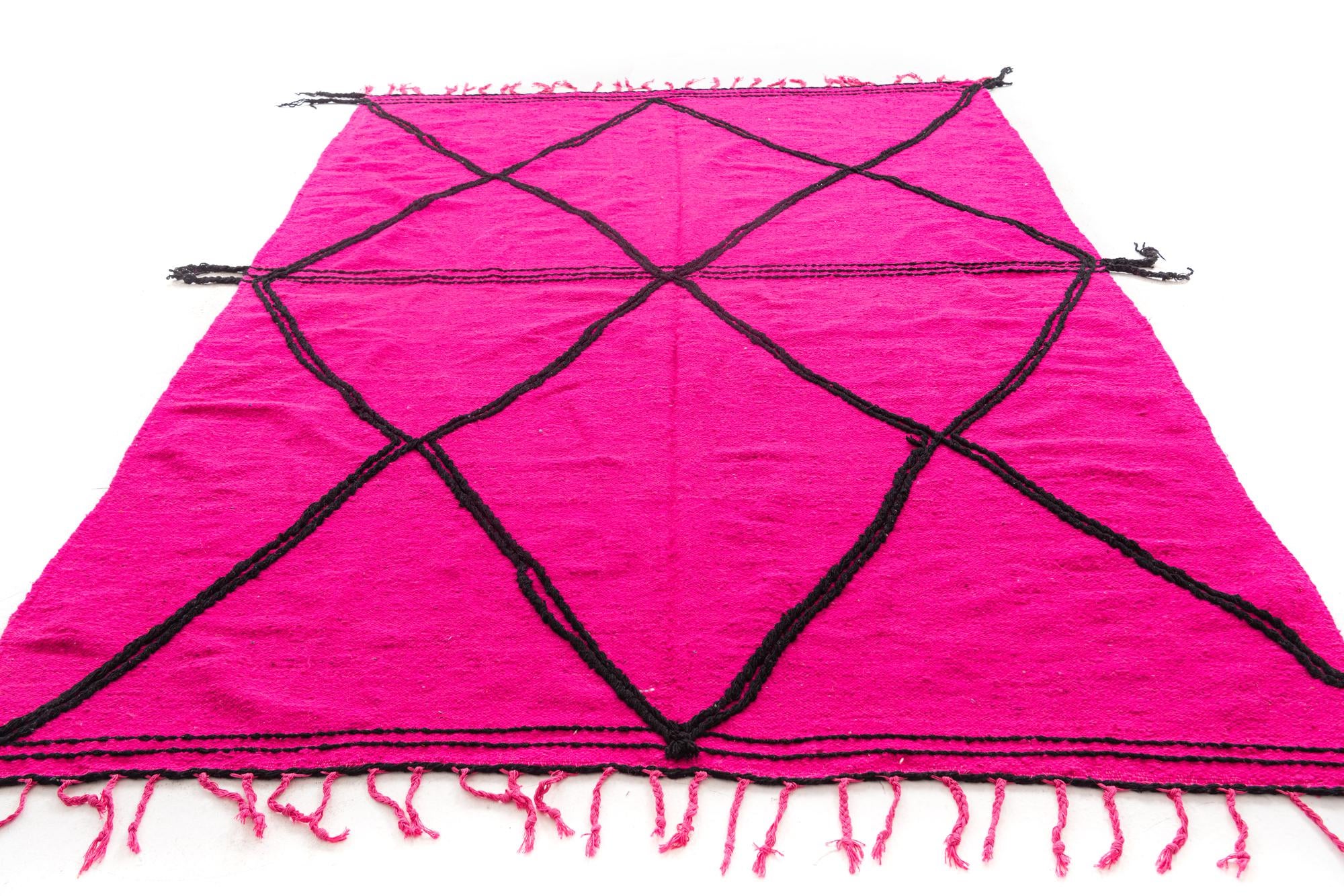 7' x 9' 9 Hand Knotted Moroccan Wool Rug