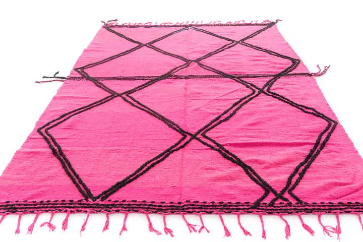 7' x 9' 6 Hand Knotted Moroccan Wool Rug