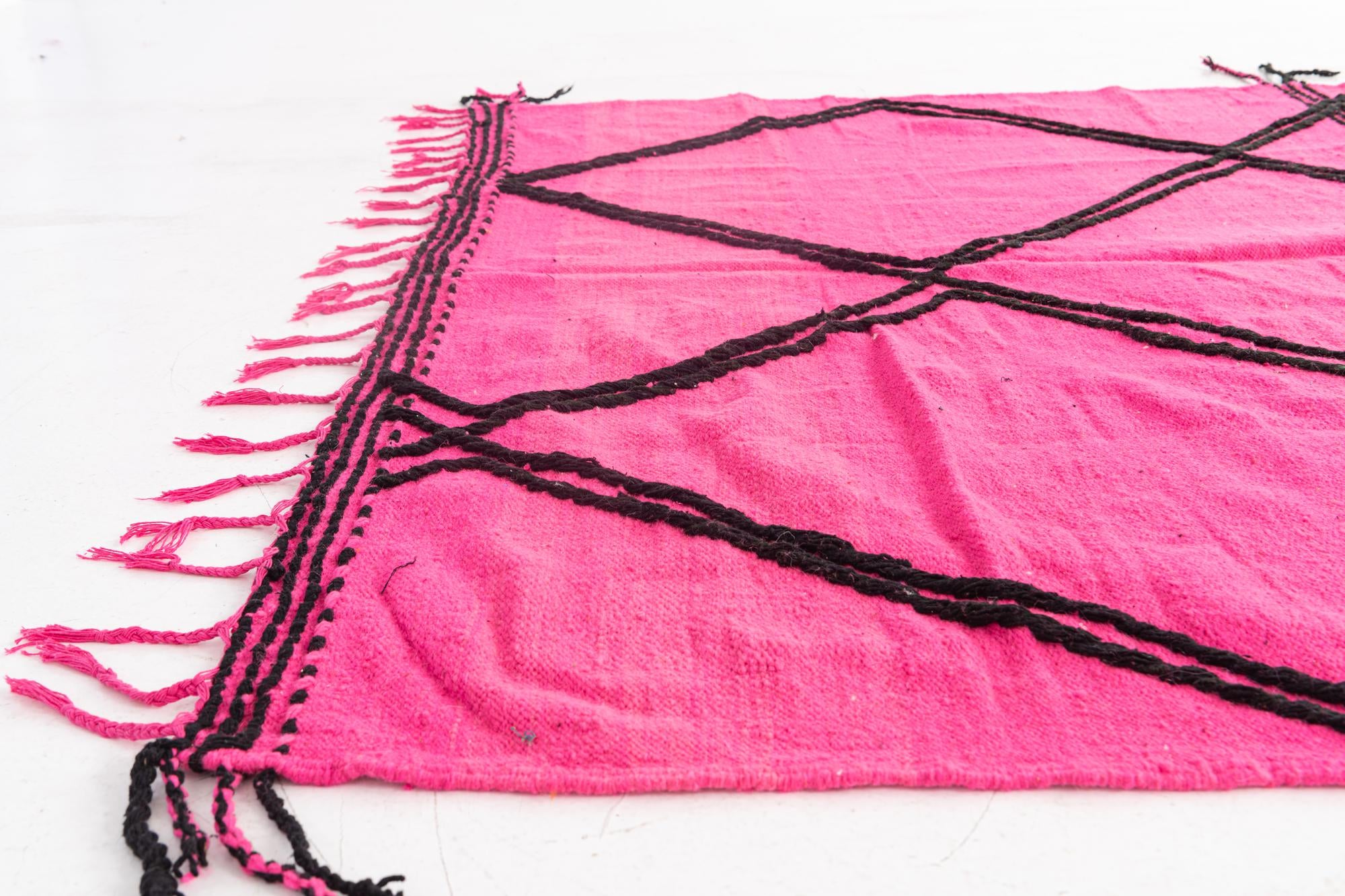 7' x 9' 6 Hand Knotted Moroccan Wool Rug