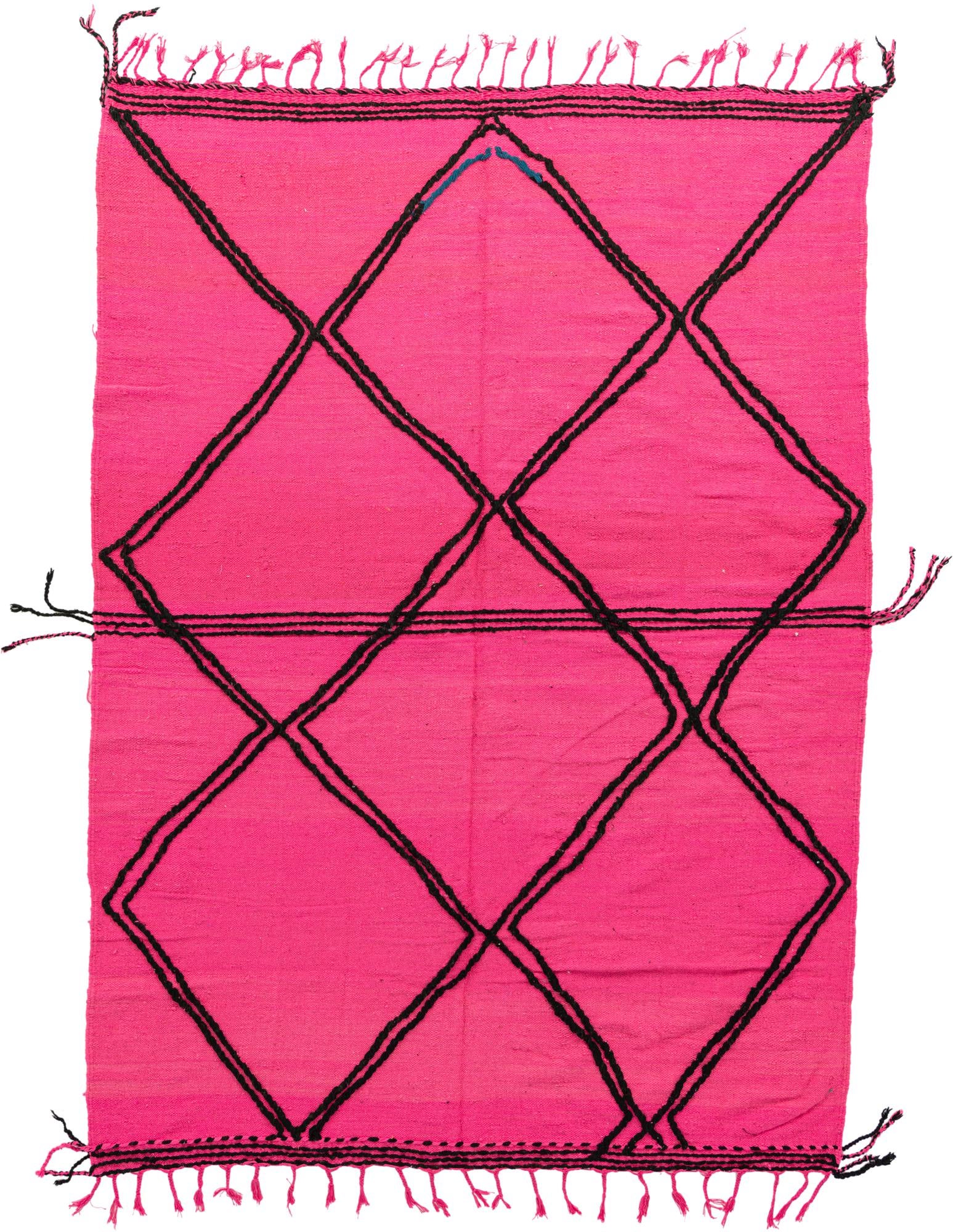 7' x 9' 6 Hand Knotted Moroccan Wool Rug