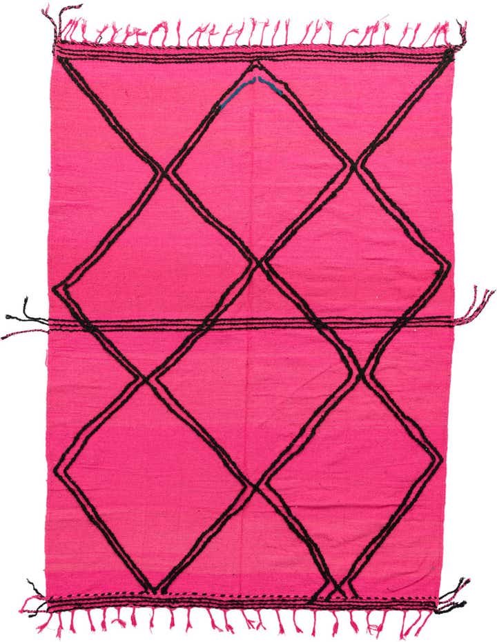 7' x 9' 6 Hand Knotted Moroccan Wool Rug