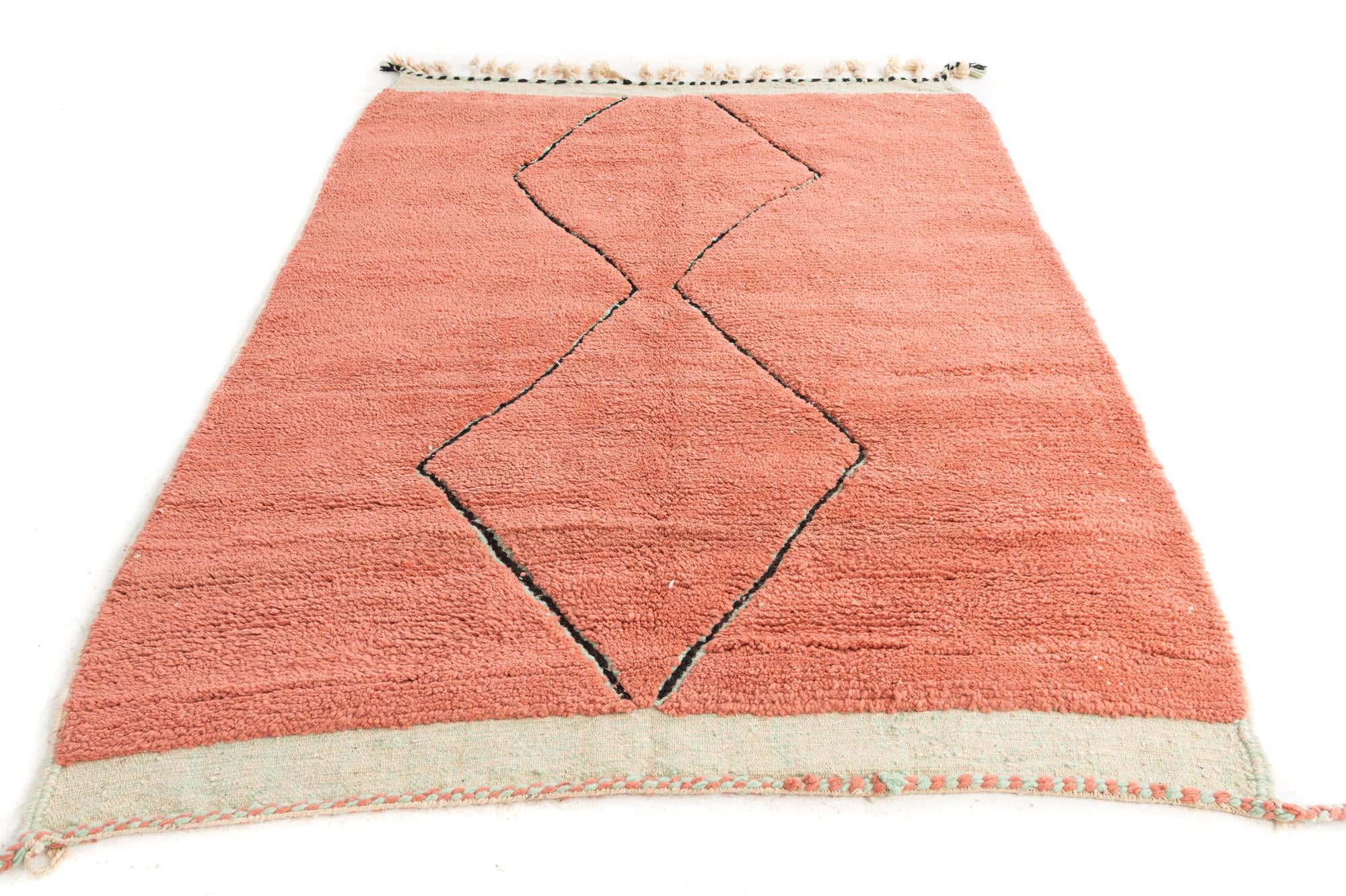 5' 8 x 8' Hand Knotted Moroccan Wool Rug