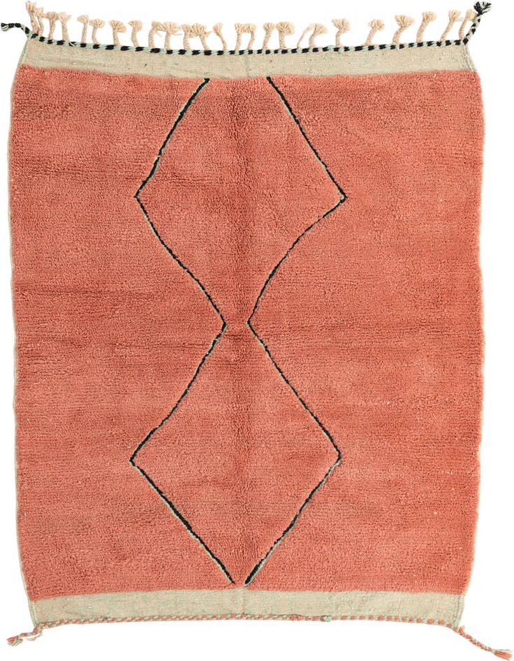 Detail image of 5' 8 x 8' Hand Knotted Moroccan Wool Rug
