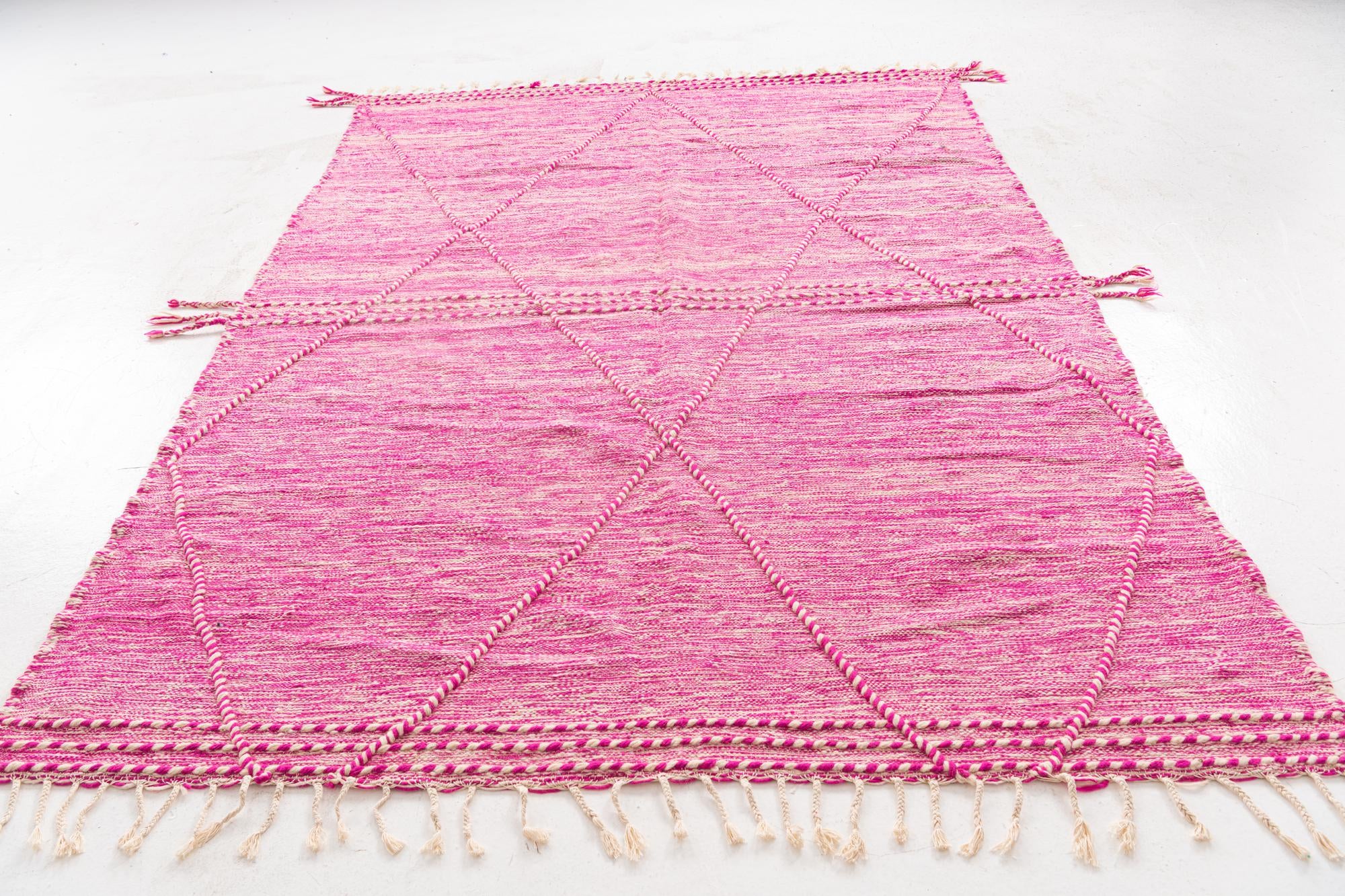 6' 7 x 10' Hand Knotted Moroccan Wool Rug