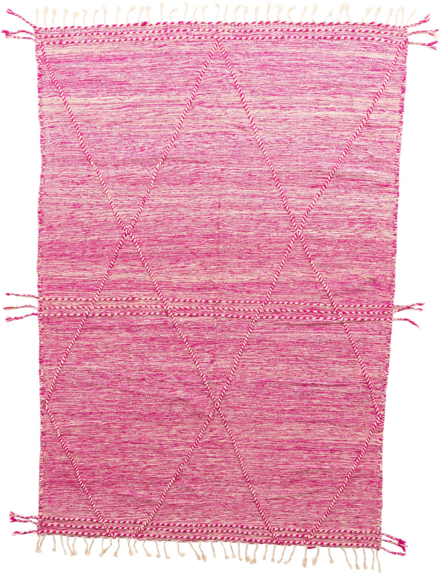 6' 7 x 10' Hand Knotted Moroccan Wool Rug